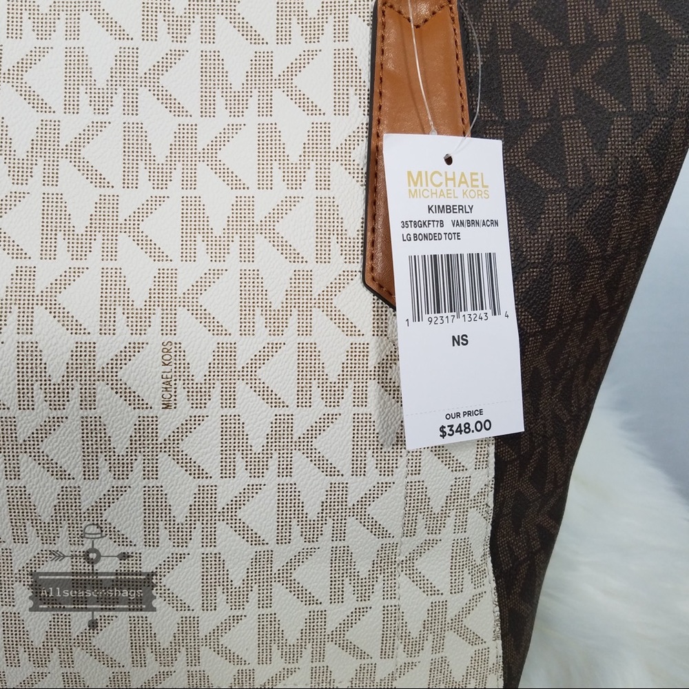 NWT michael Kors Kimberly Large bonded tote brown - Picture 6 of 8